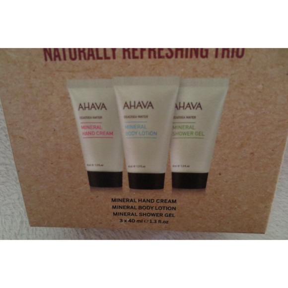 Ahava Naturally Refreshing Trio Travel Set Mineral Hand Cream /Lotion/Gel New - Picture 2 of 5